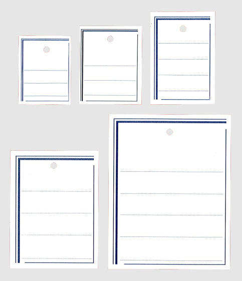 DittaDisplay Etiquettes a trou papier cartonné lignée bleue Labels with hole cardboard line Etikett mit Loch Kartenmaterial Zeile