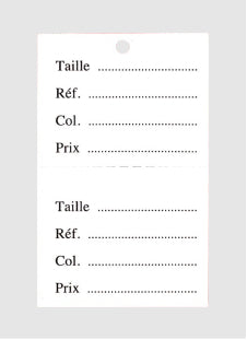 DittaDisplay Etiquette à trou lignes de références blanche détachable au centre Label with hole reference lines Detachable in the center Etikett mit Loch Bezugslinien In der Mitte abnehmbar
