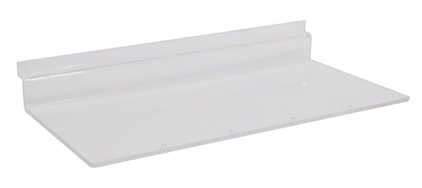 DittaDisplay Retail Solutions - Tablette transparente en matériau acrylique, pour panneaux rainurés transparente Ablage aus Acrylmaterial für gerillte Paneele transparent acrylic shelf for grooved panels