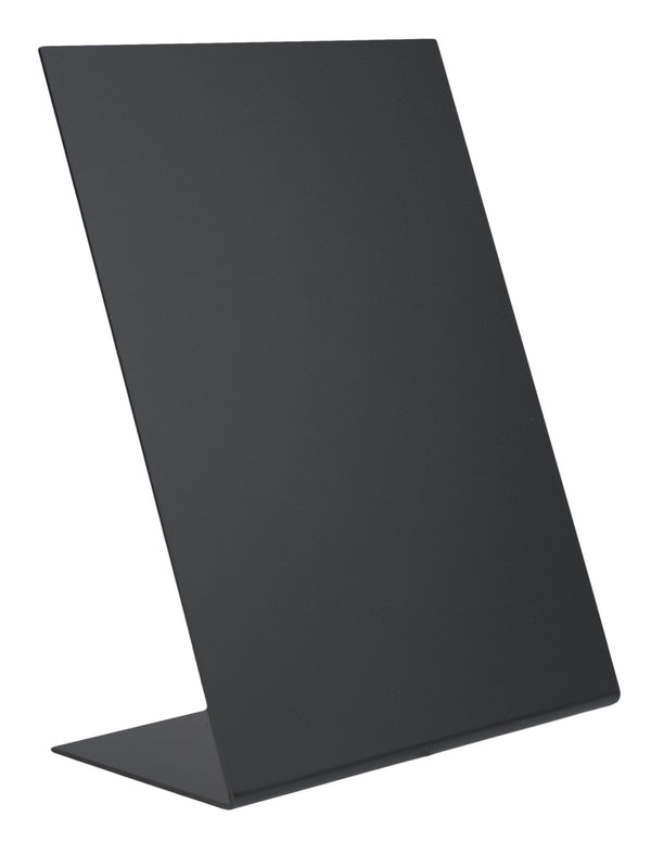 DittaDisplay Retail Solutions Ardoise de table verticale forme "L", format A5, couleur noir, plastique, 3 pcs Vertikale L-förmige A5-Tischtafel, Farbe schwarz, Kunststoff - 3er-St Vertical L-shaped A5 table chalkboard, black color, plastic material, set of 3
