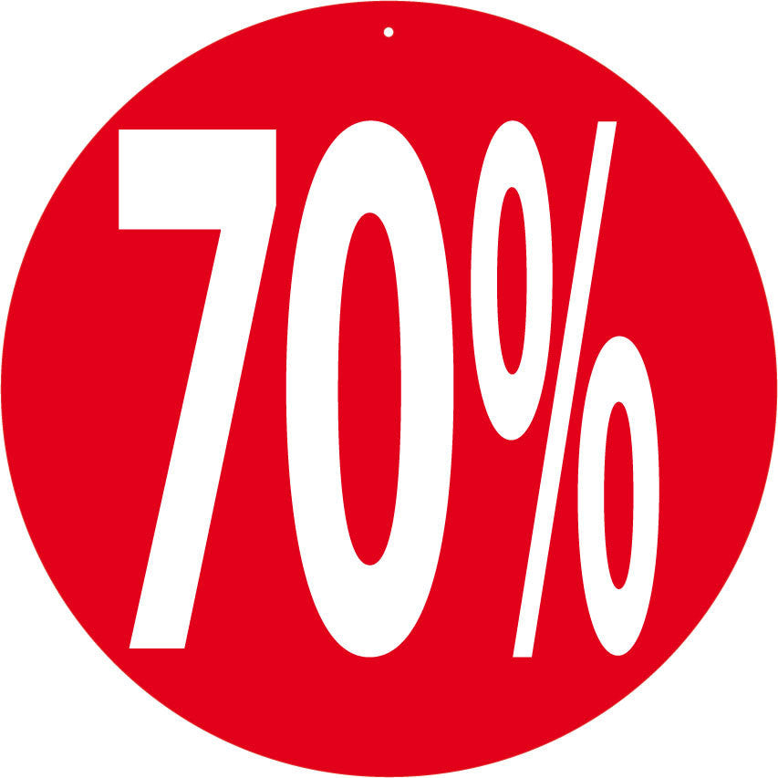 Affiche ronde Rotair Ø 30 cm - 70% double face pour promotions et soldes – signalétique magasin