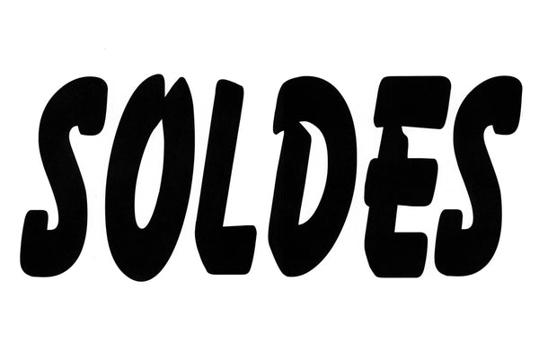 Affiche soldes 40x60 cm en trois couleurs pour vitrine et signalétique promotionnelle en magasin