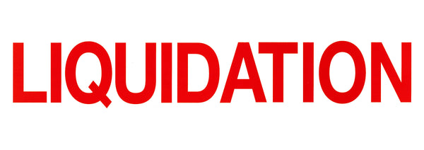 Affiches à combiner "Liquidation" 23x65 cm rouge sur blanc pour créer messages promotionnels et signalétique de vitrine