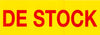 Affiches à combiner "De stock" 23x65 cm rouge sur jaune pour créer messages promotionnels et signalétique de vitrine