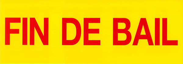 Affiches à combiner "Fin de bail" 23x65 cm rouge sur jaune pour créer messages promotionnels et signalétique de vitrine