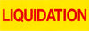 Affiches à combiner "liquidation" 23x65 cm rouge sur jaune pour créer messages promotionnels et signalétique de vitrine