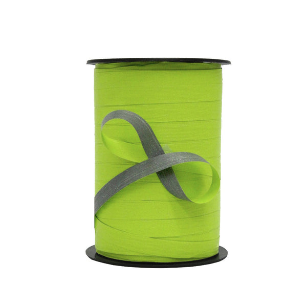 Bobine de bolduc bicolore recto-verso 10 mm x 250 m – vert et gris pour emballages et décorations