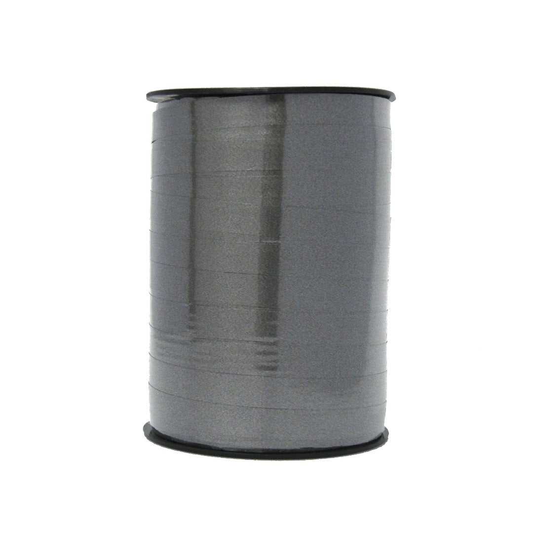 Bobine de bolduc laqué diamant gris 10 mm x 250 m – ruban brillant pour emballages et décorations