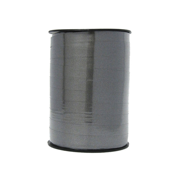 Bobine de bolduc laqué diamant gris 10 mm x 250 m – ruban brillant pour emballages et décorations