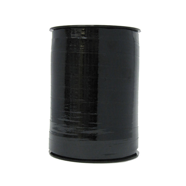 Bobine de bolduc laqué diamant noir 10 mm x 250 m – ruban brillant pour emballages et décorations