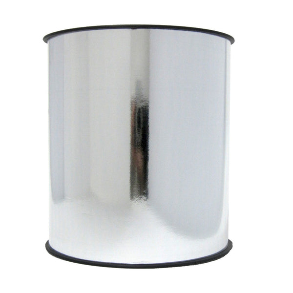 Bobine de bolduc miroir métallique 150 mm x 50 m – ruban large décoratif brillant argent  pour emballages et décorations