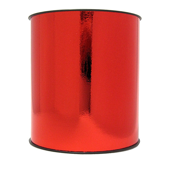 Bobine de bolduc miroir métallique 150 mm x 50 m – ruban large décoratif brillant rouge pour emballages et décorations