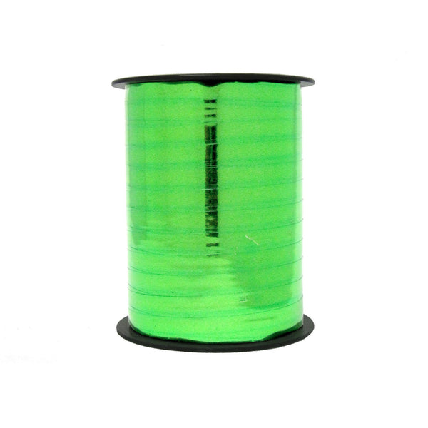 Bobine de bolduc miroir métallisé vert 10 mm x 250 m pour emballages cadeaux, décorations festives et compositions florales