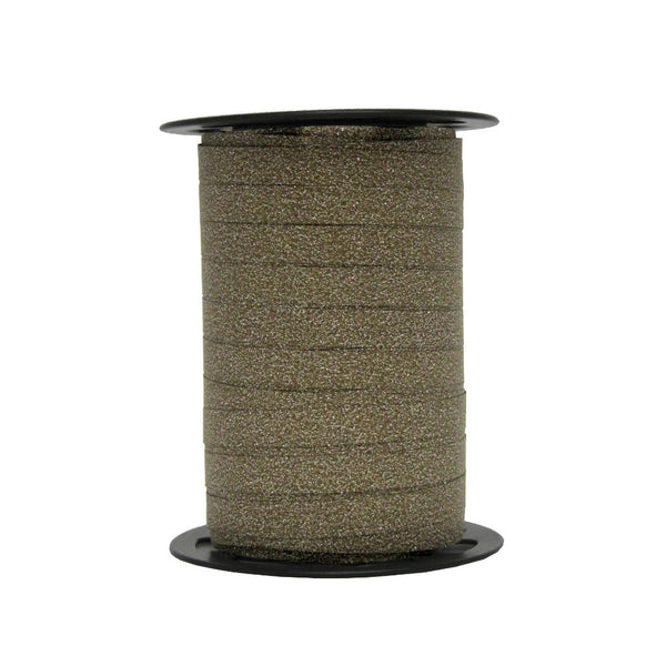 bobine de bolduc pailleté 10 mm x 100 m. Disponible en brun scintillant