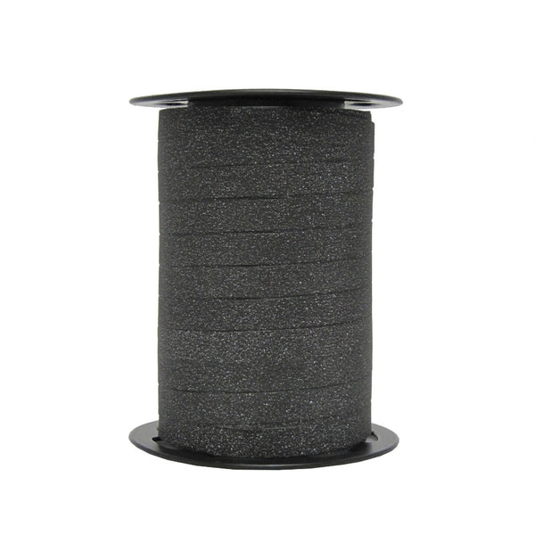bobine de bolduc pailleté 10 mm x 100 m. Disponible en noir scintillant