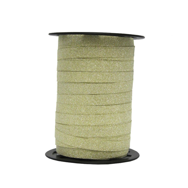 bobine de bolduc pailleté 10 mm x 100 m. Disponible en or scintillant