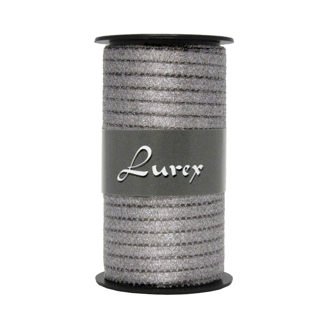 Bobine de ruban argenté tissu avec métal 5 mm x 50 m – ruban décoratif brillant pour emballages cadeaux et compositions florales