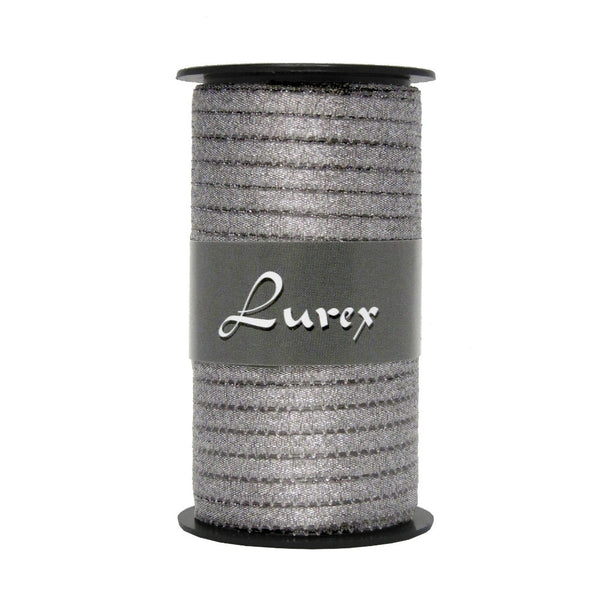 Bobine de ruban argenté tissu avec métal 5 mm x 50 m – ruban décoratif brillant pour emballages cadeaux et compositions florales