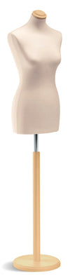 Buste de couture Vetrina femme sur base ronde disponible en trois couleurs pour vitrine