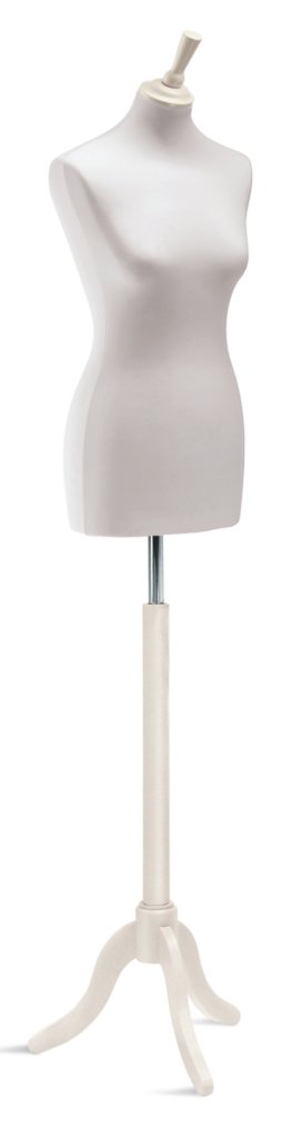 Buste de couture Vetrina femme sur base trépied en bois disponible en trois couleurs