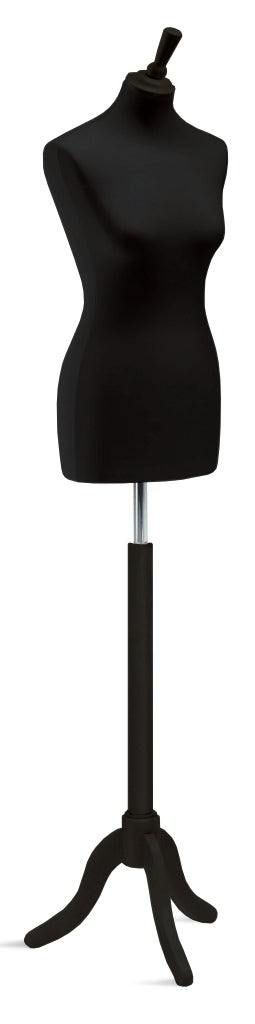 Buste de couture Vetrina femme sur base trépied en bois disponible en trois couleurs