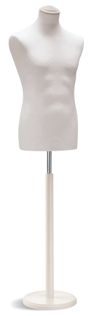 Buste de couture Vetrina homme sur base ronde en bois disponible en trois couleurs