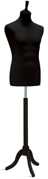 Buste de couture Vetrina homme sur base trépied en bois disponible en trois couleurs