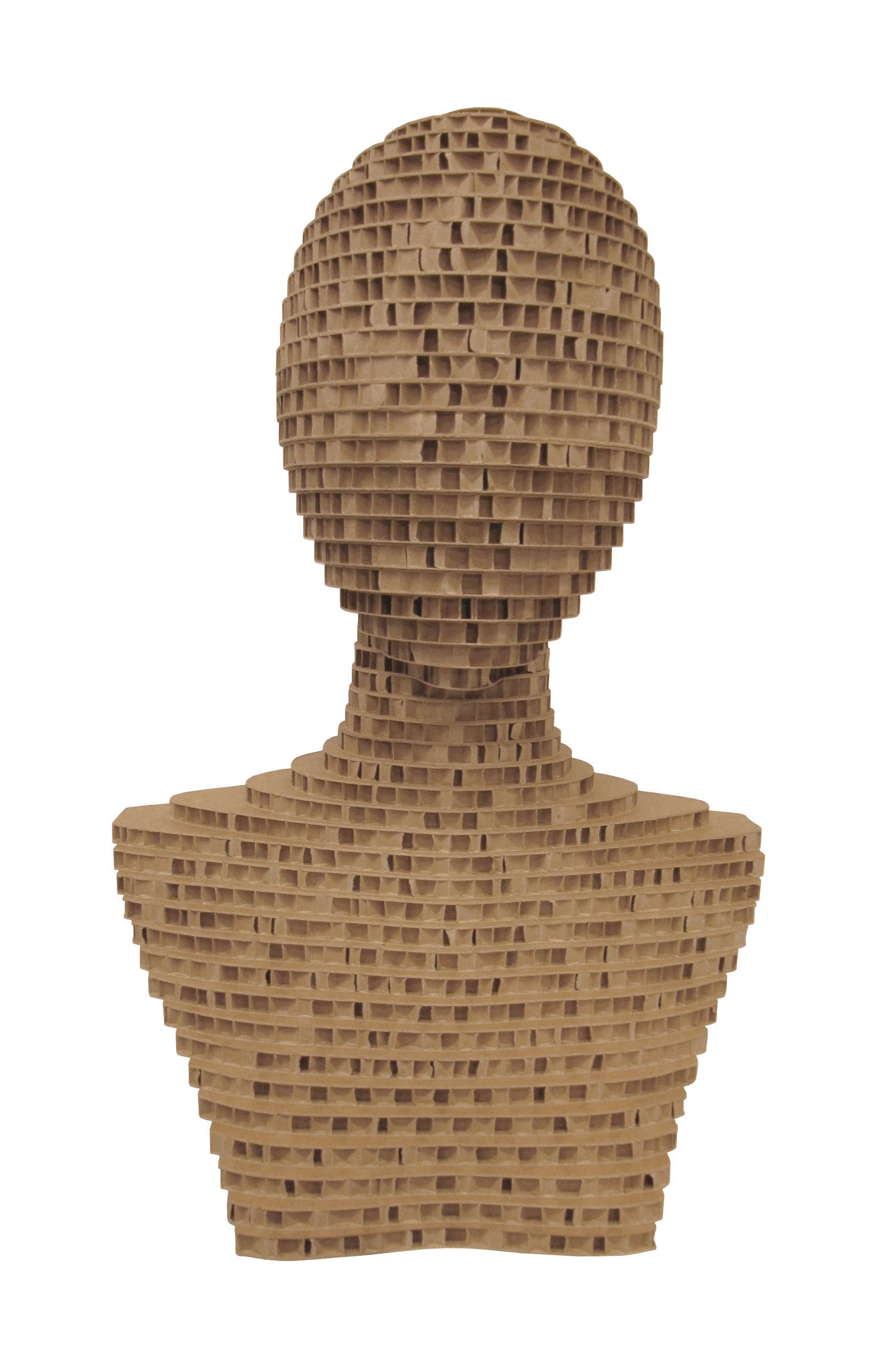 Buste avec tête en carton alvéolé écologique pour vitrine de magasin