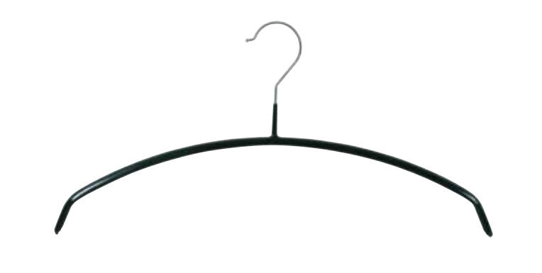 Cintre en métal noir anti-glisse 11 mm forme ronde pour boutique et magasin