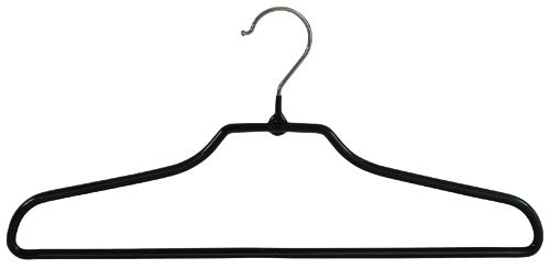 Cintre en métal noir anti-glisse silhouette fermée épaules 6mm pour boutique