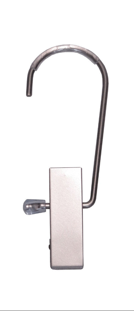 Pince en métal avec crochet cintre 44 mm – solide et protégée, idéale pour suspendre vêtements et accessoires en boutique