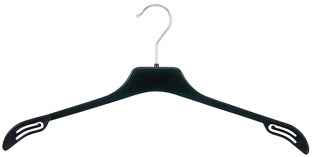 Cintre plastique noir 46 cm pour vêtements adultes en magasin
