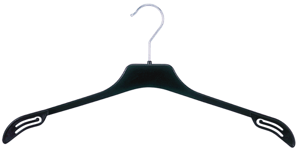 Cintre plastique noir 46 cm pour vêtements adultes en magasin