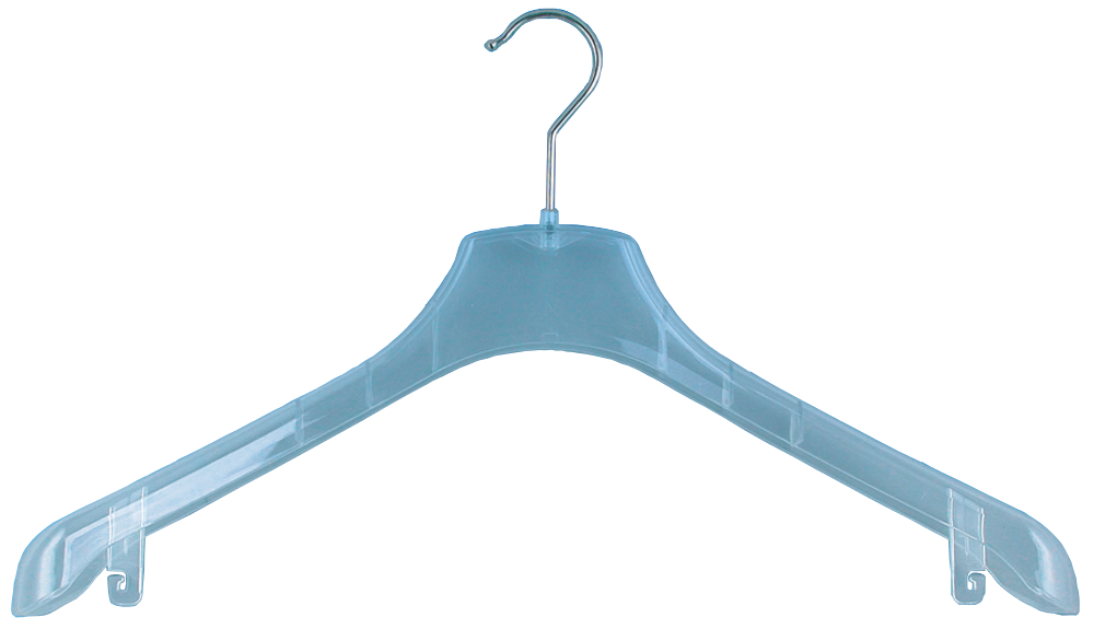 Cintre transparent 38 cm pour vêtements en magasin ou showroom
