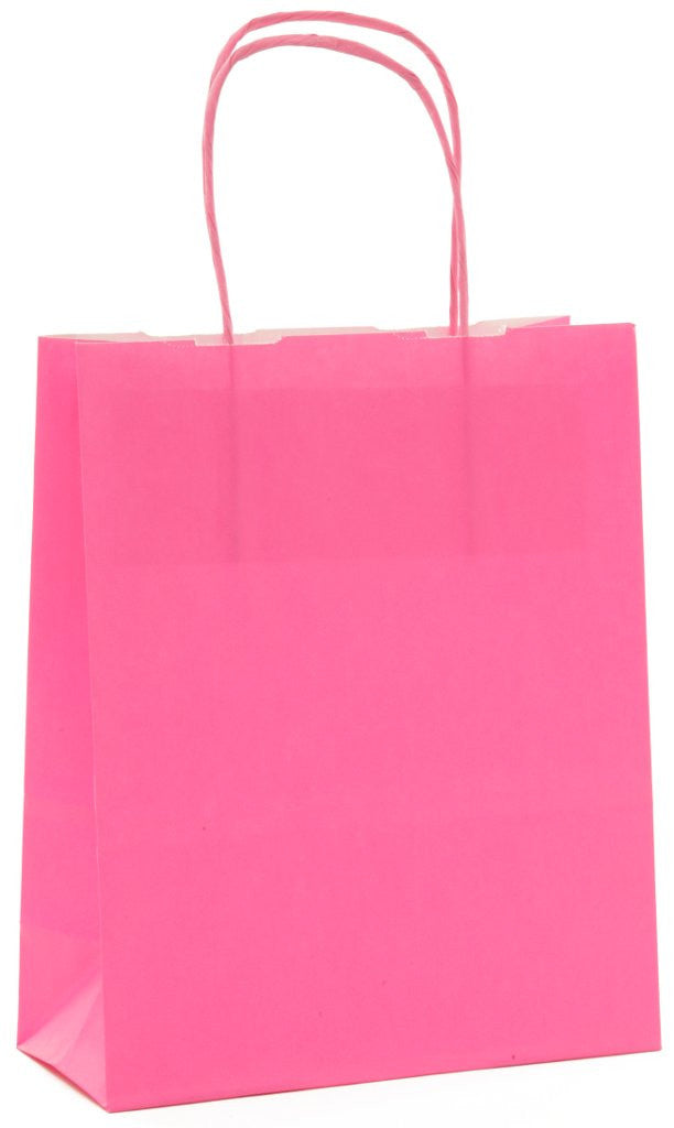 DittaDisplay eco festival sac cabas kraft couleur rose poignées torsadées recyclable recyclebare rosa farbe Tragetasche mit gedrehten Griffen, bunte Krafttasche tote bag pink color twisted handles