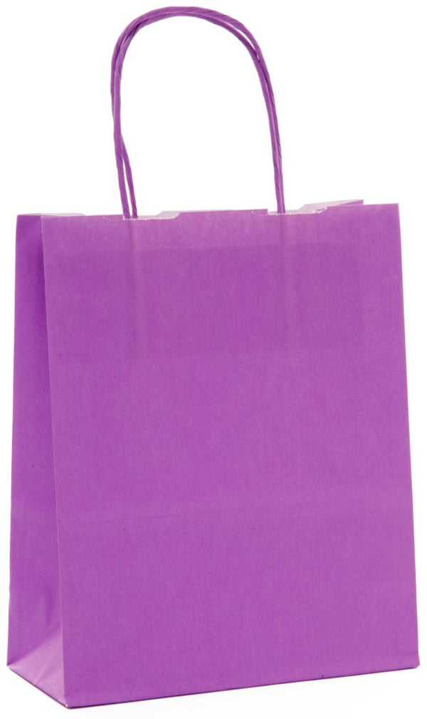 DittaDisplay eco festival sac cabas kraft couleur violet poignées torsadées recyclable recyclebare lila farbe Tragetasche mit gedrehten Griffen, bunte Krafttasche tote bag purple color twisted handles