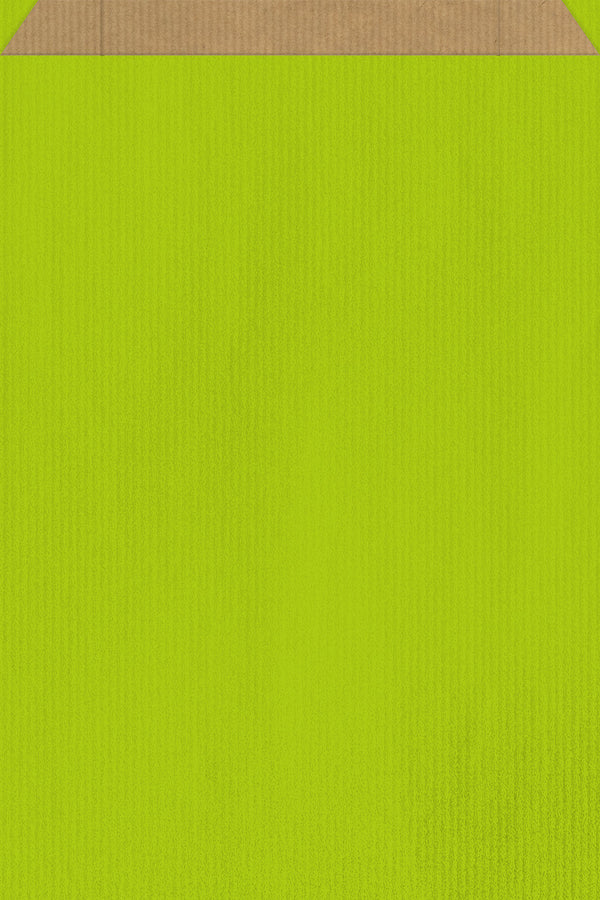 DittaDisplay Pochette papier couleur vert sur kraft brun vergé Grün gefärbte Papierhülle auf braunem Kraftpapier Green colored paper pouch on brown kraft paper