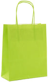 DittaDisplay eco festival sac cabas kraft couleur vert poignées torsadées recyclable recyclebare grüne Tragetasche mit gedrehten Griffen, bunte Krafttasche tote bag ĝreen color twisted handles