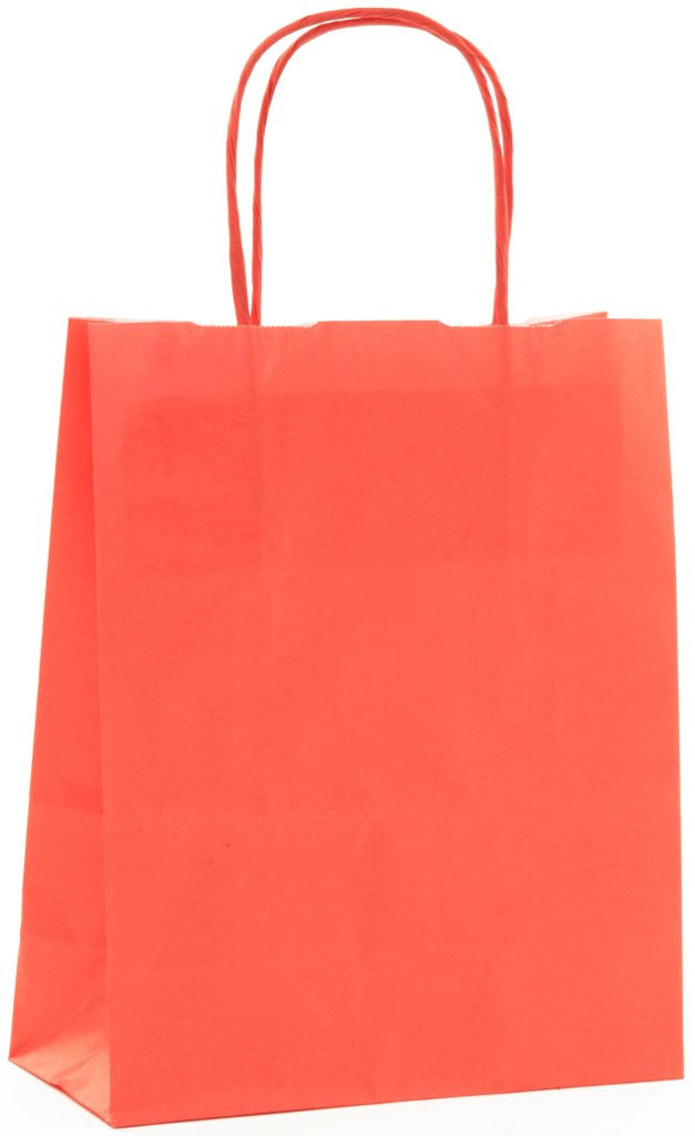 DittaDisplay eco festival sac cabas kraft couleur rouge poignées torsadées recyclable recyclebare rot farbe Tragetasche mit gedrehten Griffen, bunte Krafttasche tote bag red color twisted handles