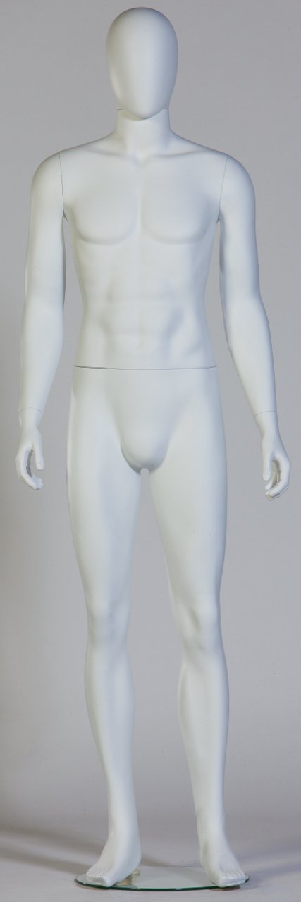 Mannequin vitrine homme blanc complet pour présentation vêtements