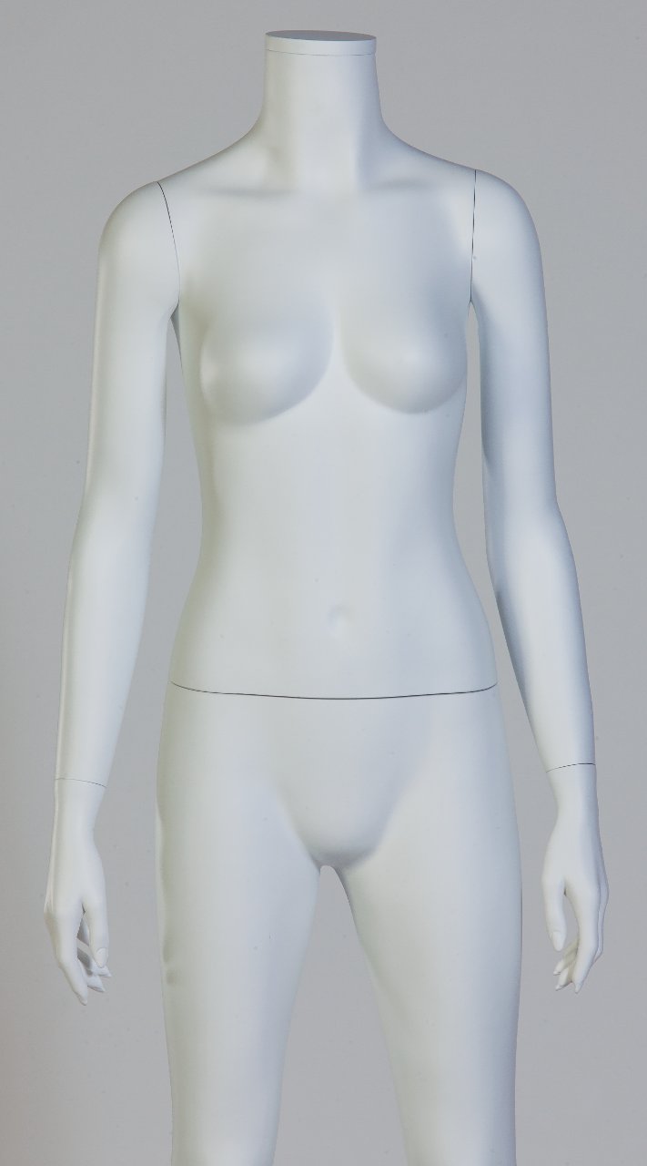 Mannequin vitrine femme blanc complet pour présentation vêtements