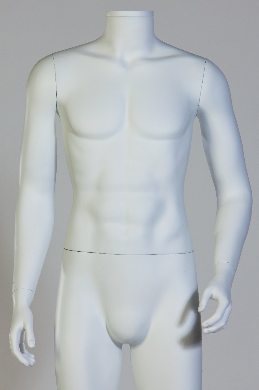 Mannequin vitrine homme blanc complet pour présentation vêtements