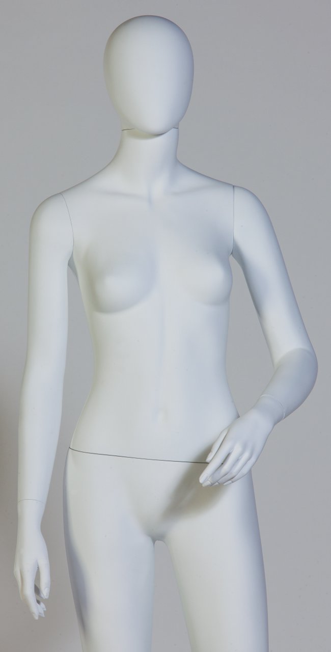 Mannequin vitrine femme blanc complet pour présentation vêtements