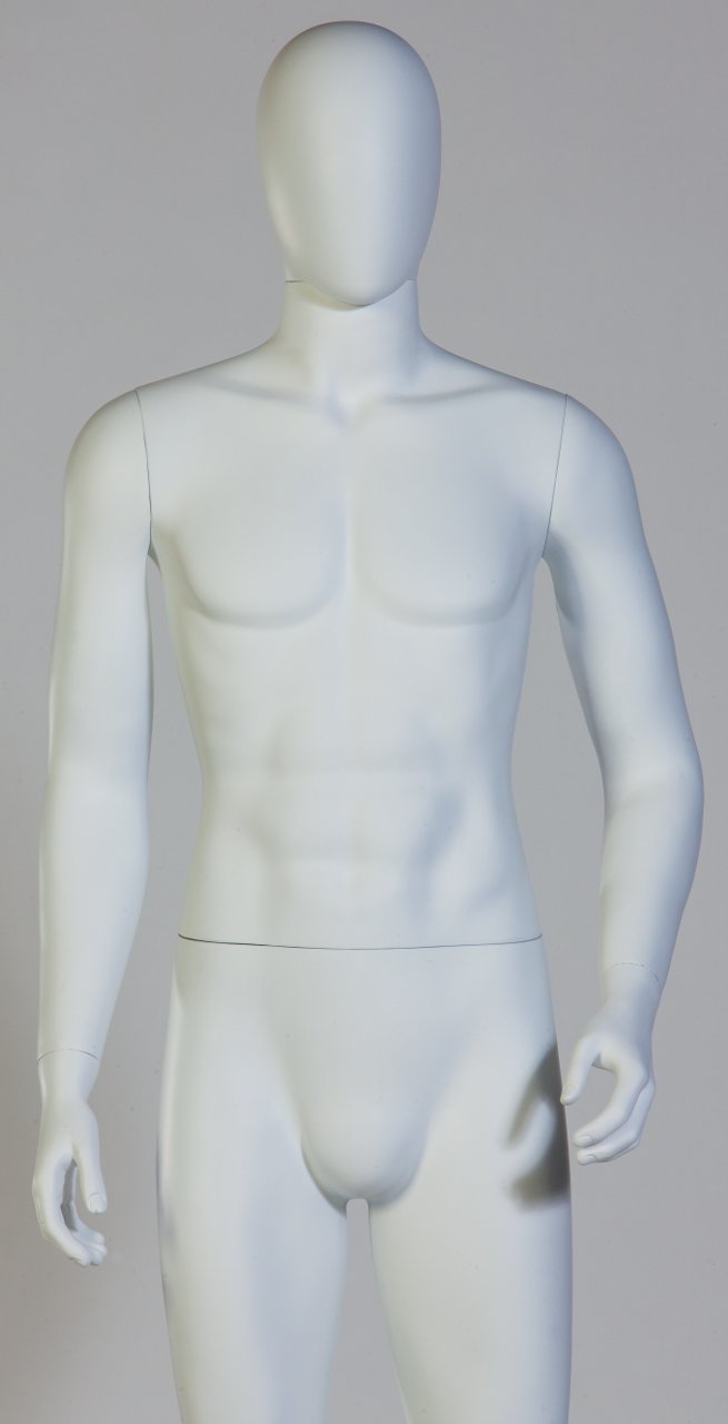 Mannequin vitrine homme blanc complet pour présentation vêtements