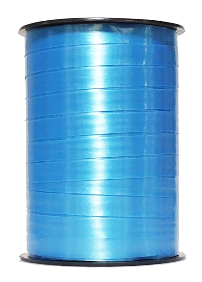 bobine azur satinée 250 m, idéale pour emballages cadeaux, compositions florales et décorations événementielles