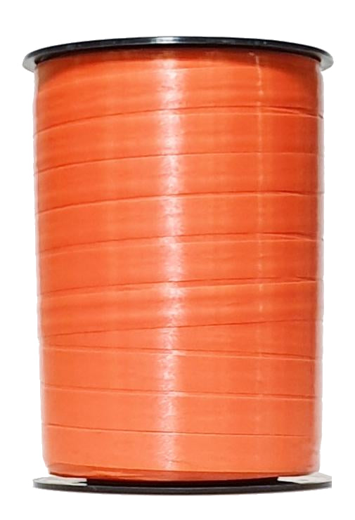 bobine mandarine satinée 250 m, idéale pour emballages cadeaux, compositions florales et décorations événementielles