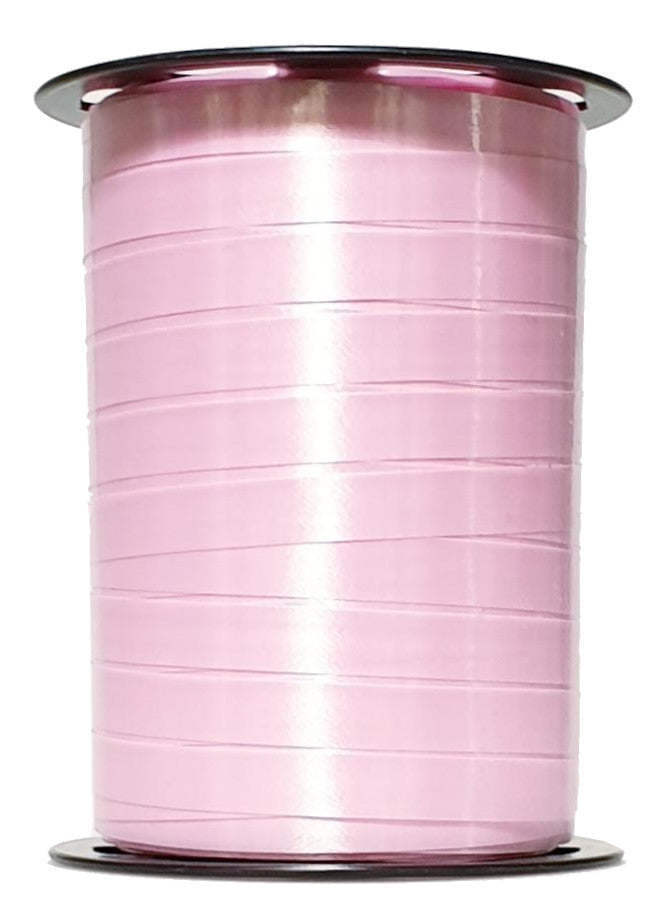 bobine rose clair satinée 250 m, idéale pour emballages cadeaux, compositions florales et décorations événementielles
