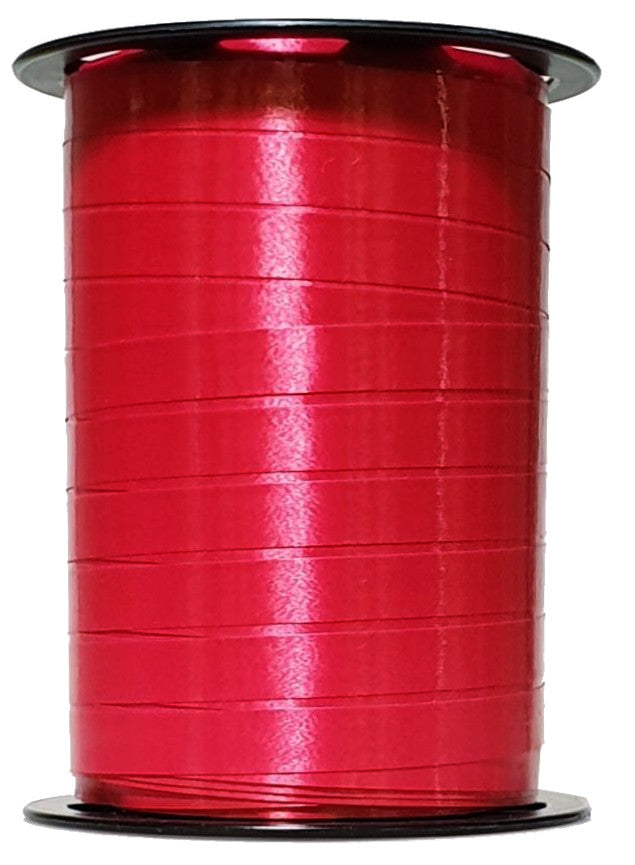 bobine rouge foncé satinée 250 m, idéale pour emballages cadeaux, compositions florales et décorations événementielles