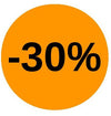 Rouleau de pastilles adhésives orange fluo -30% Ø 32 mm pour promotions et soldes en magasin – 1000 pièces