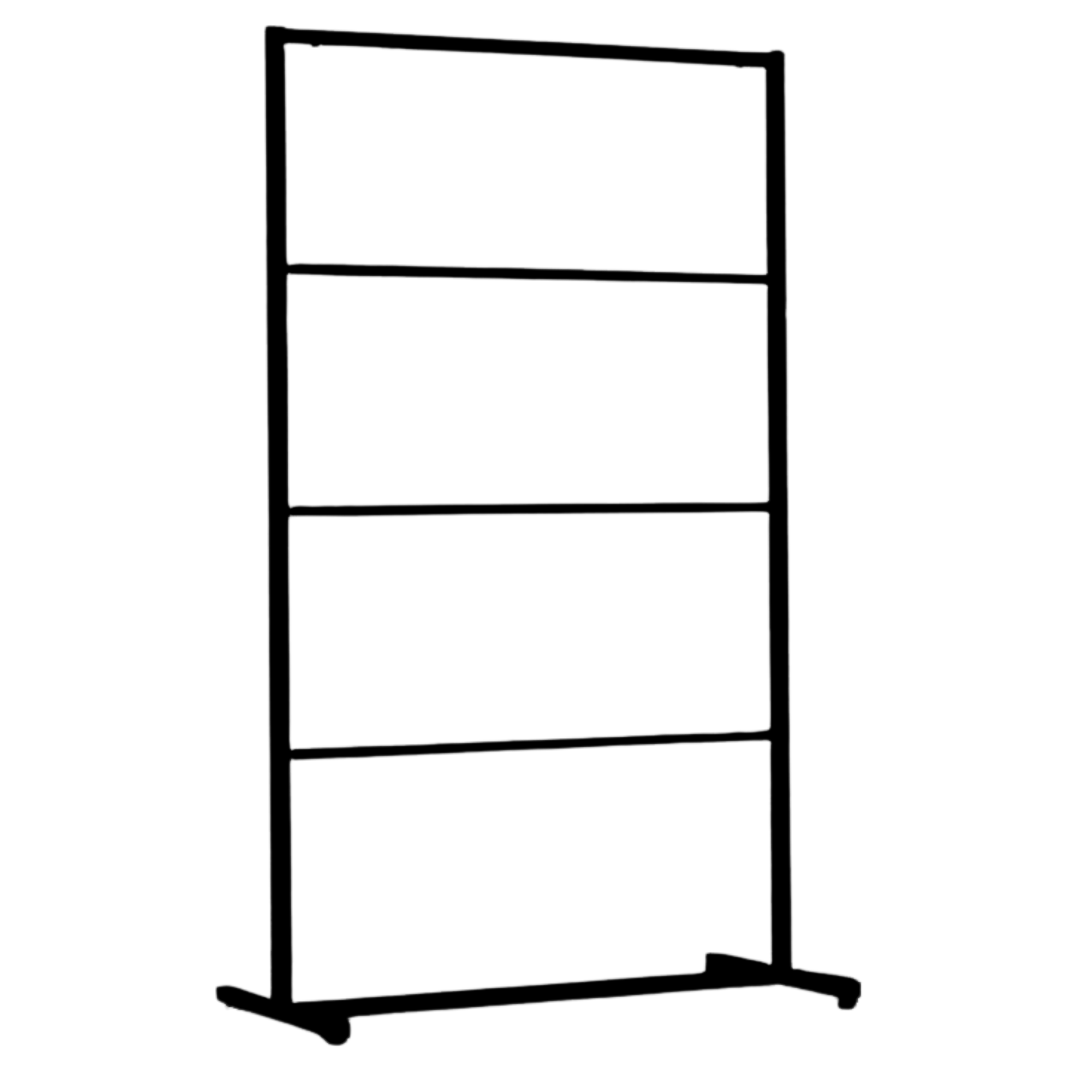 Penderie en métal noir avec 3 barres intermédiaires – présentoir pour maillots de bain et lingerie en boutique